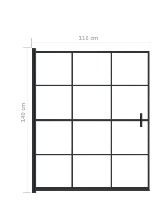 Suihkuseinä ESG 116x140 cm musta