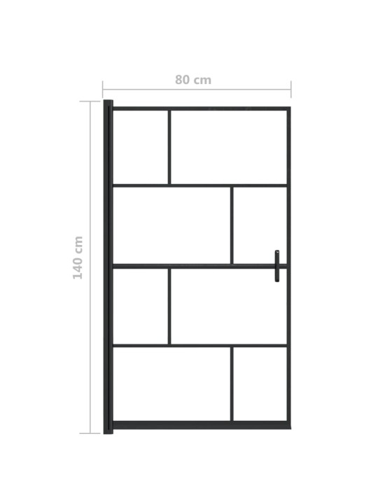 Suihkuseinä ESG 80x140 cm musta