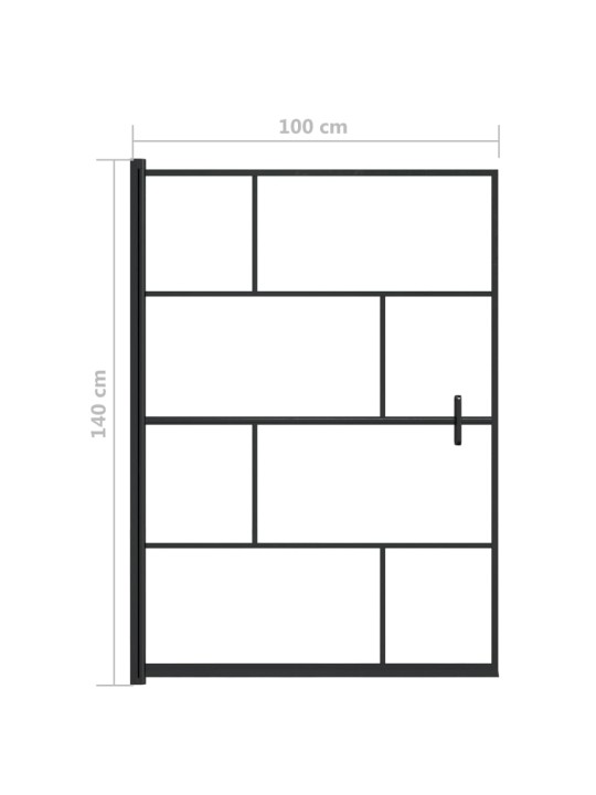 Suihkuseinä ESG 100x140 cm musta