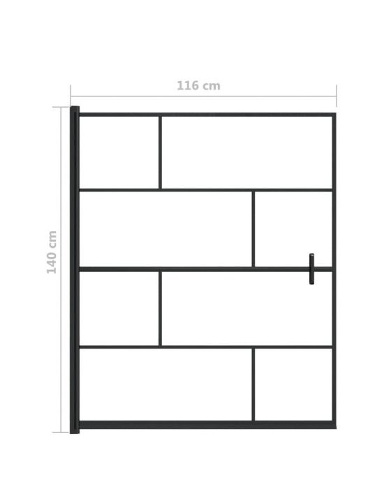 Suihkuseinä ESG 116x140 cm musta