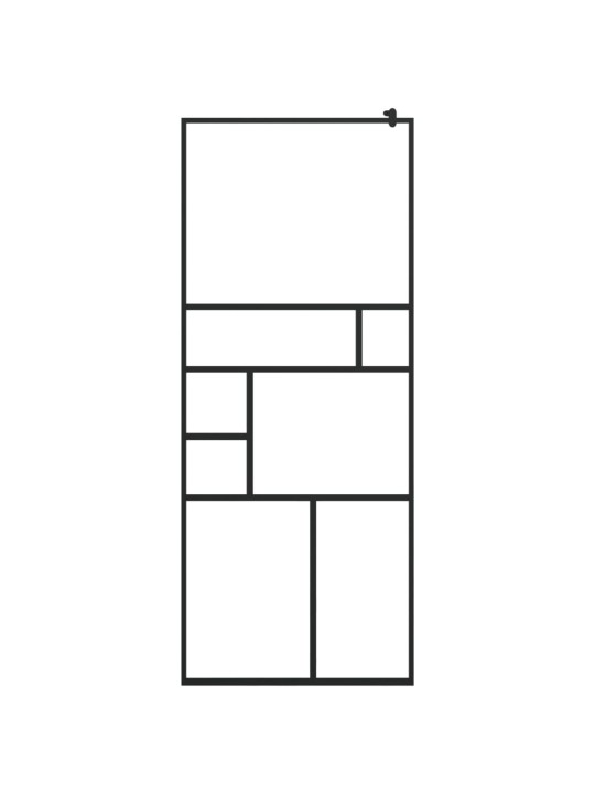 Walk-in suihkun seinäke kirkas ESG-lasi 80x195 cm musta