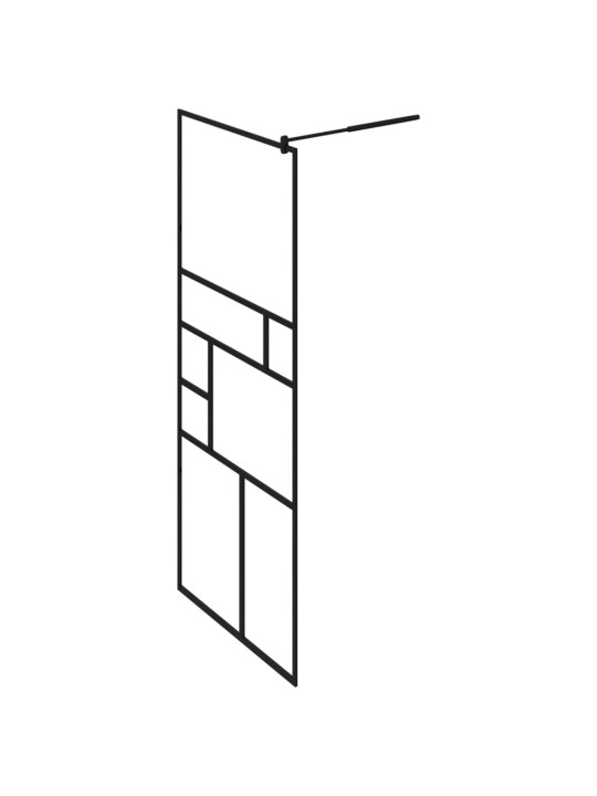 Walk-in suihkun seinäke kirkas ESG-lasi 80x195 cm musta