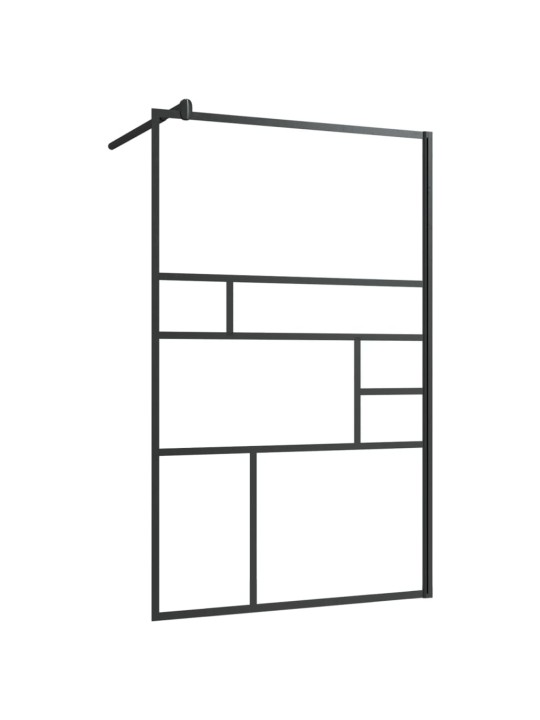 Walk-in suihkun seinäke kirkas ESG-lasi 100x195 cm musta