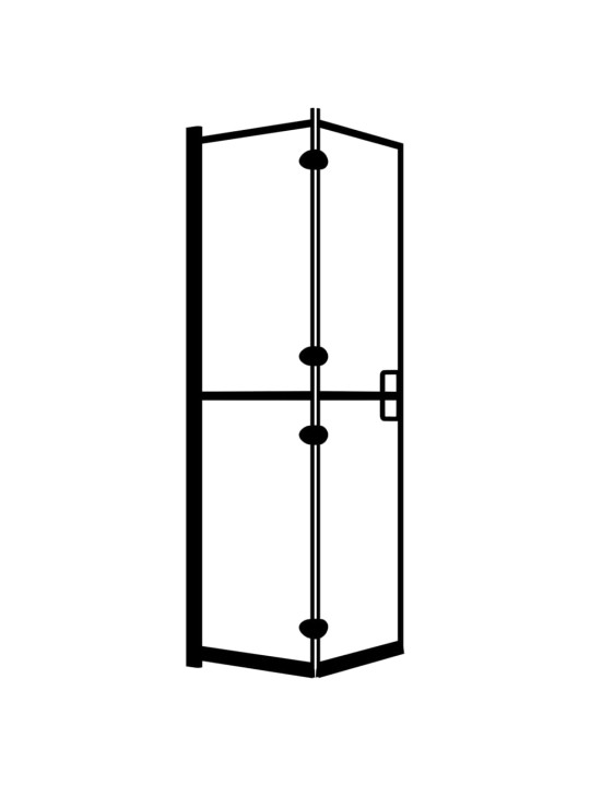 Taittuva suihkuseinä ESG 80x140 cm musta