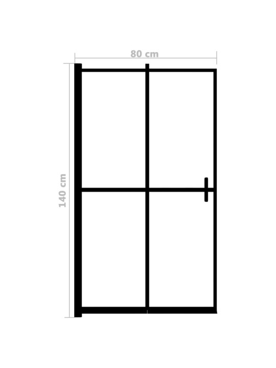 Taittuva suihkuseinä ESG 80x140 cm musta