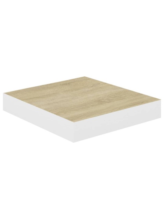 Kelluvat seinähyllyt 4 kpl tammi ja valkoinen 23x23,5x3,8cm MDF