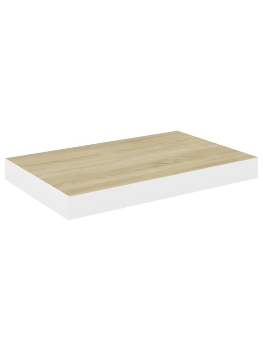 Kelluvat seinähyllyt 4 kpl tammi ja valkoinen 40x23x3,8 cm MDF