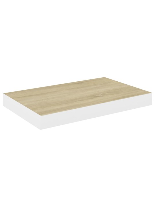 Kelluvat seinähyllyt 4 kpl tammi ja valkoinen 50x23x3,8 cm MDF