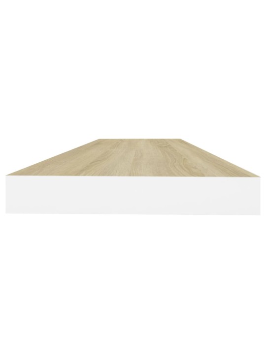 Kelluvat seinähyllyt 2 kpl tammi ja valkoinen 80x23,5x3,8cm MDF