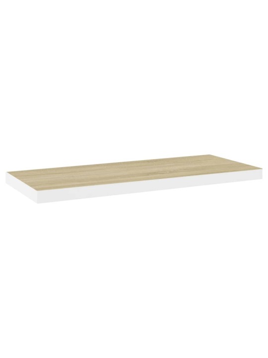 Kelluvat seinähyllyt 4 kpl tammi ja valkoinen 80x23,5x3,8cm MDF