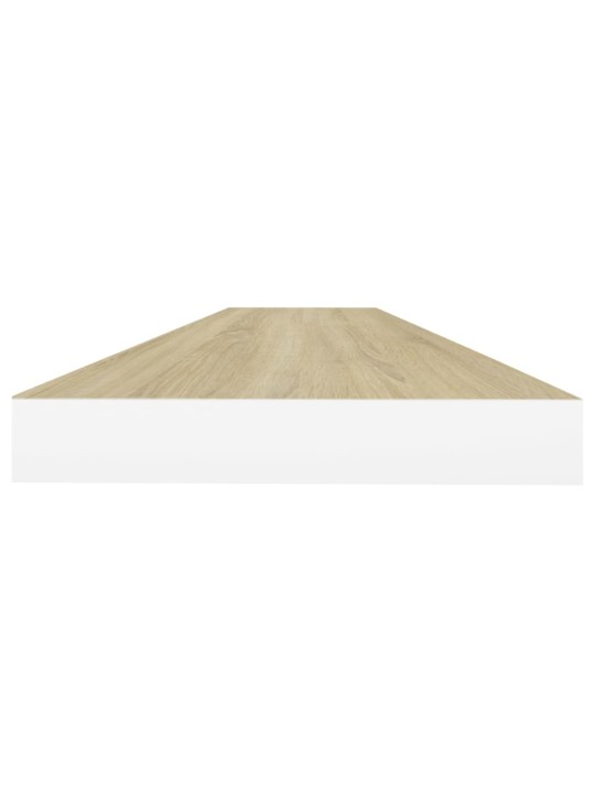 Kelluvat seinähyllyt 2 kpl tammi ja valkoinen 90x23,5x3,8 MDF