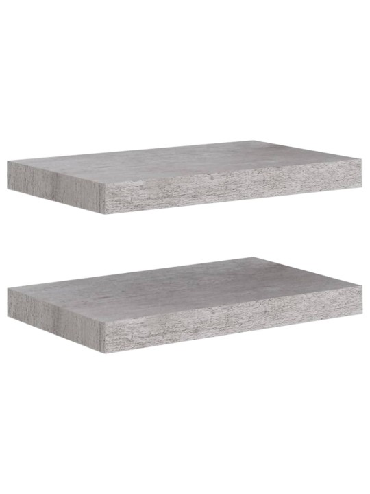 Kelluvat seinähyllyt 2 kpl betoninharmaa 40x23x3,8 cm MDF