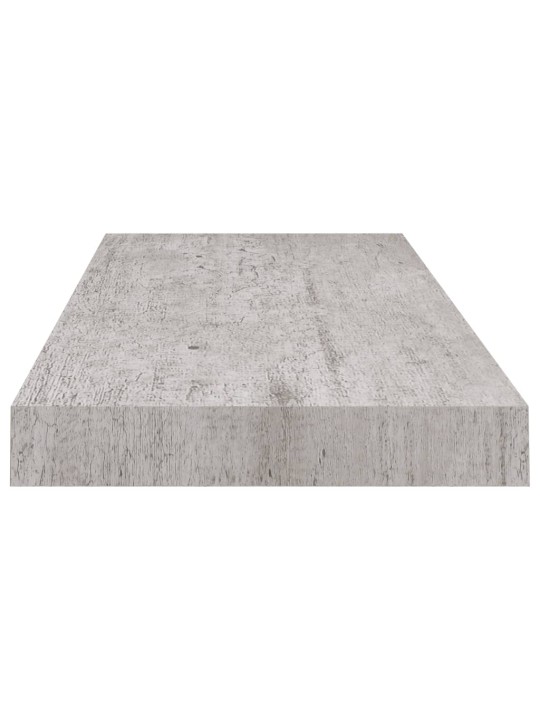 Kelluvat seinähyllyt 2 kpl betoninharmaa 60x23,5x3,8 cm MDF