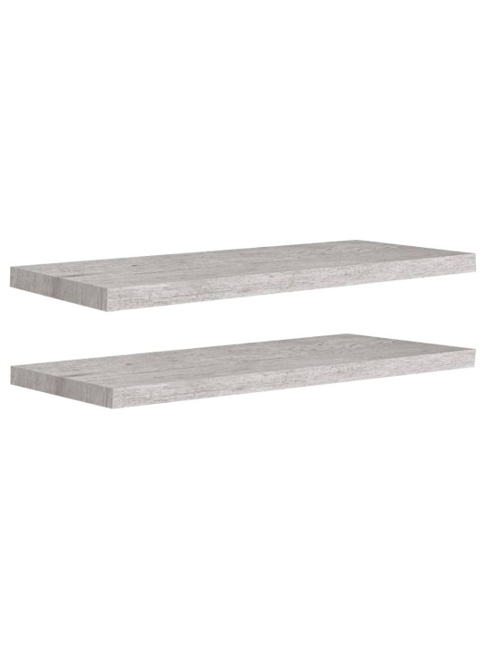 Kelluvat seinähyllyt 2 kpl betoninharmaa 80x23,5x3,8 cm MDF