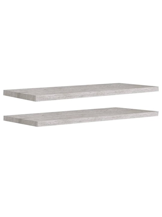 Kelluvat seinähyllyt 2 kpl betoninharmaa 90x23,5x3,8 cm MDF