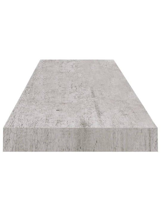 Kelluvat seinähyllyt 2 kpl betoninharmaa 90x23,5x3,8 cm MDF