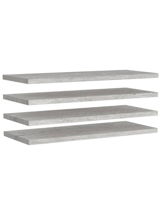 Kelluvat seinähyllyt 4 kpl betoninharmaa 90x23,5x3,8 cm MDF