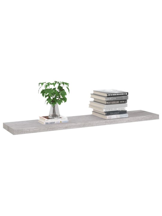 Kelluvat seinähyllyt 2 kpl betoninharmaa 120x23,5x3,8 cm MDF