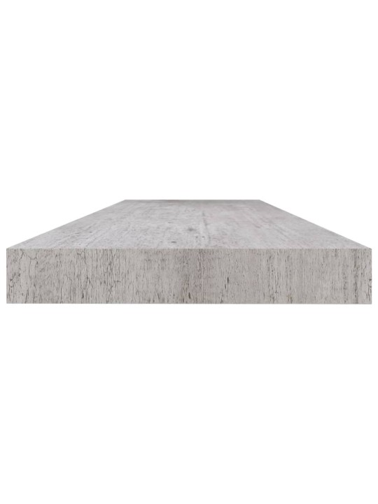 Kelluvat seinähyllyt 2 kpl betoninharmaa 120x23,5x3,8 cm MDF