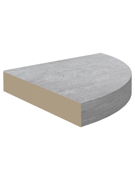 Seinäkulmahyllyt 2 kpl betoninharmaa 25x25x3,8 cm MDF