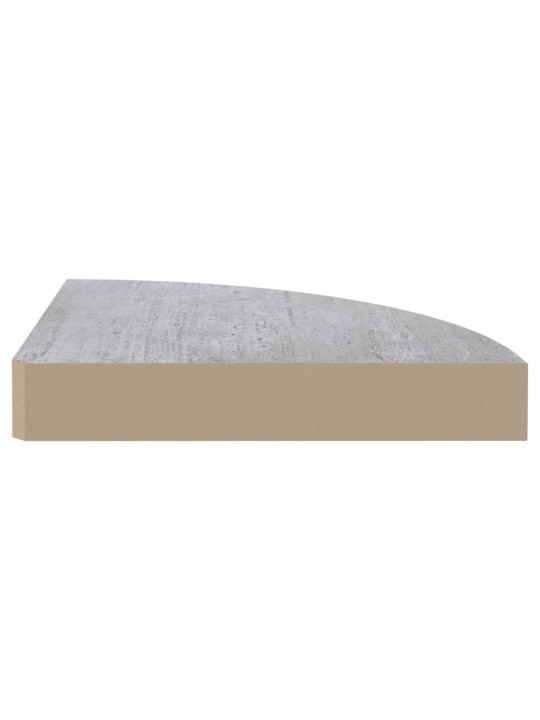 Seinäkulmahyllyt 2 kpl betoninharmaa 25x25x3,8 cm MDF