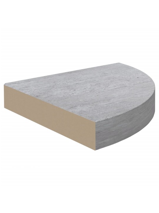 Seinäkulmahyllyt 2 kpl betoninharmaa 35x35x3,8 cm MDF