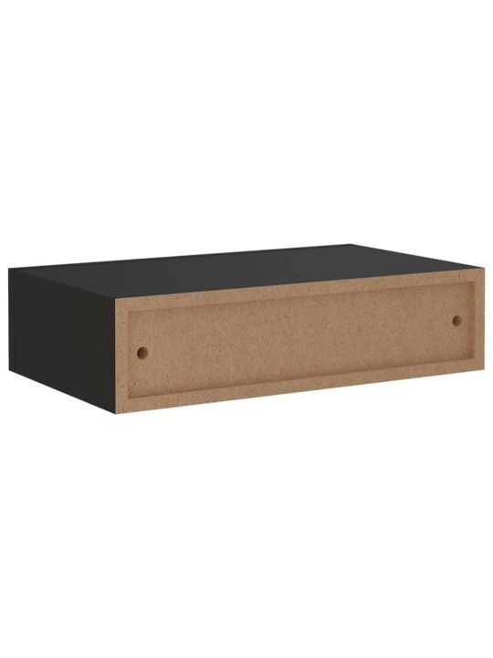 Seinälaatikkohyllyt 2 kpl musta 40x23,5x10 cm MDF