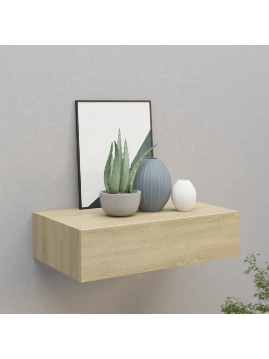 Seinälaatikkohylly tammi 40x23,5x10 cm MDF