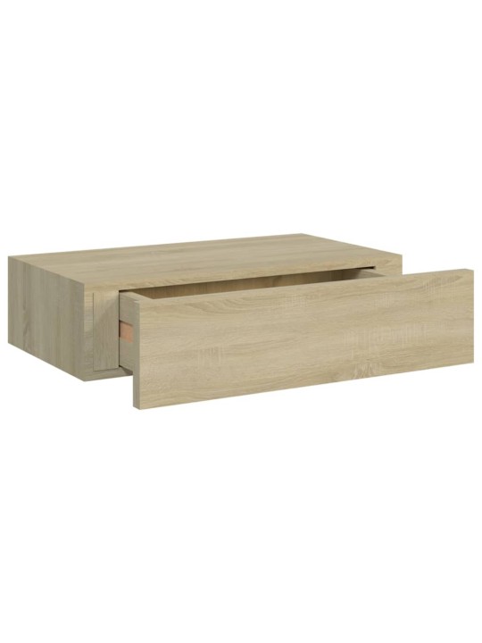 Seinälaatikkohyllyt 2 kpl tammi 40x23,5x10 cm MDF