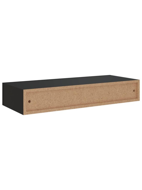 Laatikkohyllyt seinälle 2 kpl musta 60x23,5x10 cm MDF