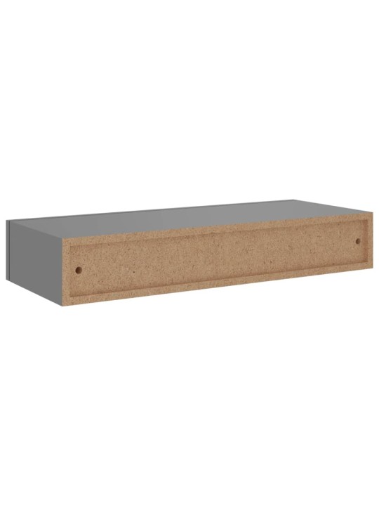 Seinälaatikkohylly harmaa 60x23,5x10 cm MDF