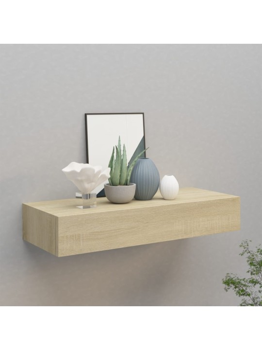 Seinälaatikkohylly tammi 60x23,5x10 cm MDF