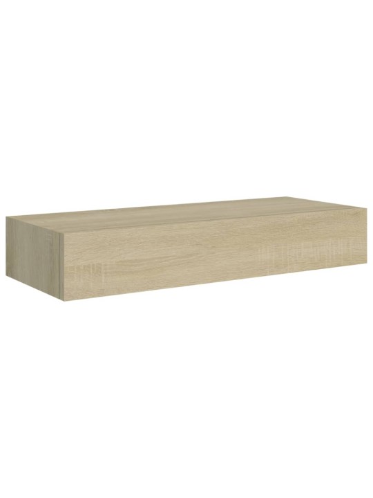 Laatikkohyllyt seinälle 2 kpl tammi 60x23,5x10 cm MDF