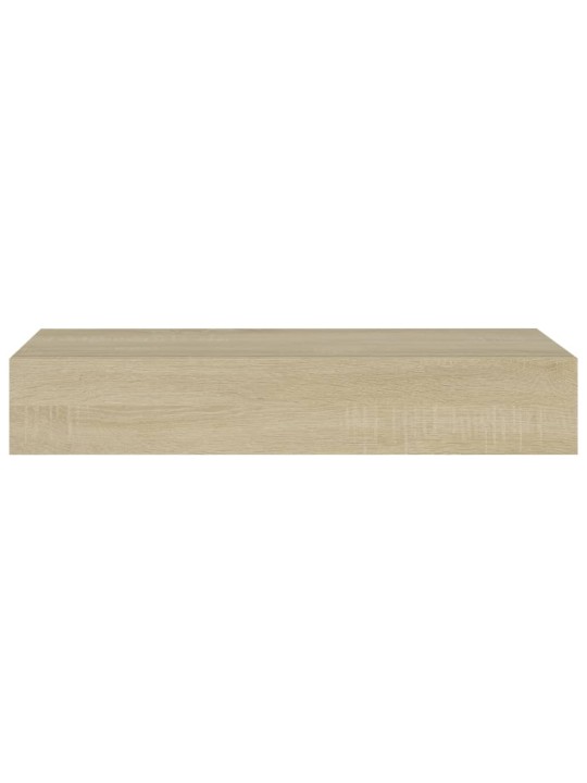 Laatikkohyllyt seinälle 2 kpl tammi 60x23,5x10 cm MDF