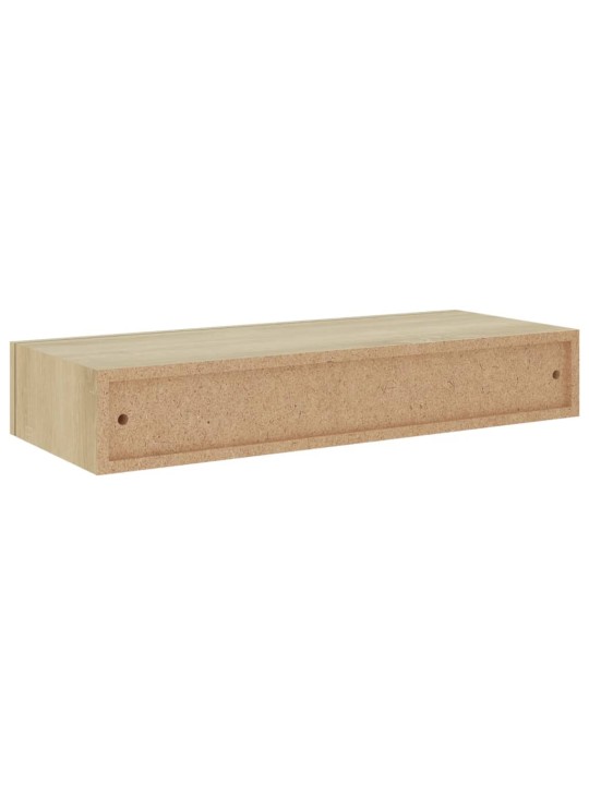 Laatikkohyllyt seinälle 2 kpl tammi 60x23,5x10 cm MDF