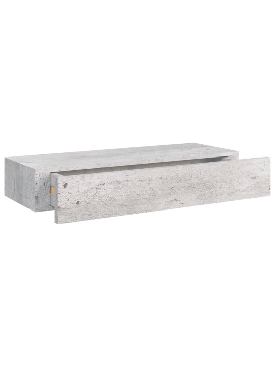 Seinälaatikkohyllyt 2 kpl betoninharmaa 60x23,5x10 cm MDF