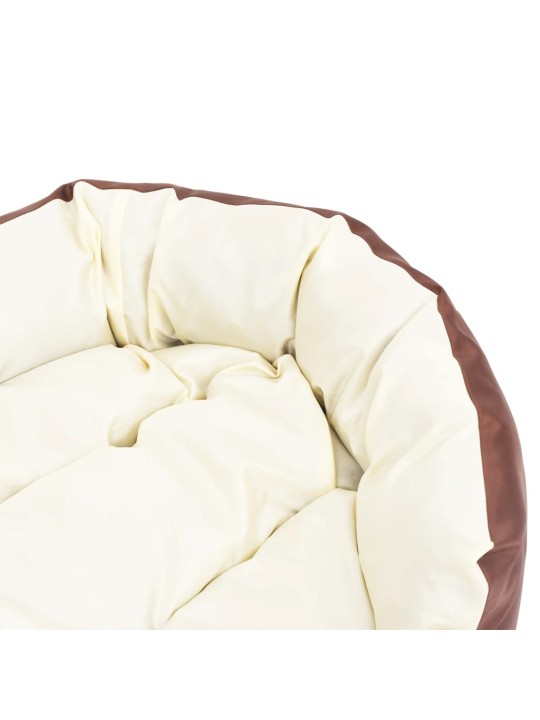 Kaksipuolinen pestävä koiran tyyny ruskea ja kerma 110x80x23 cm