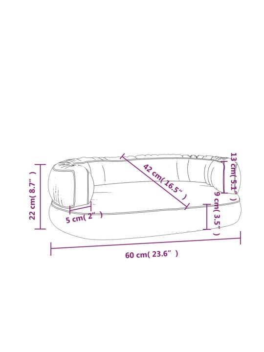 Ergonominen vaahtomuovi koiransänky 60x42 cm keinonahka