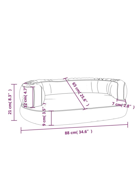 Ergonominen vaahtomuovi koiransänky t.sin. 88x65 cm keinonahka