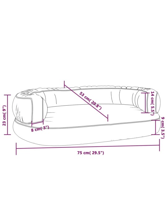 Ergonominen vaahtomuovi koiransänky ruskea 75x53 cm keinonahka