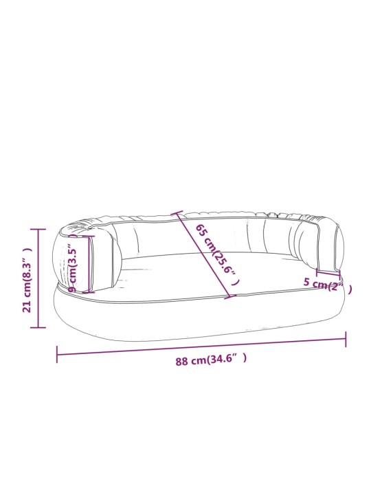 Ergonominen vaahtomuovi koiransänky ruskea 88x65 cm keinonahka