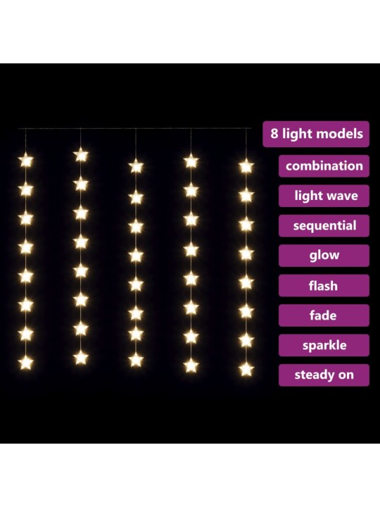 LED-valoverho tähtikeijuvalot 200 LEDiä lämmin valkoinen