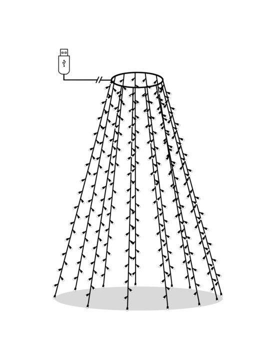 Joulukuusen valoverkko 150 LED-valoa sininen 150 cm