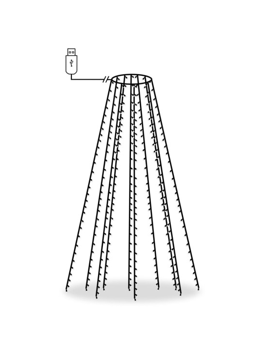 Joulukuusen valoverkko 250 LED-valoa kylmä valkoinen 250 cm