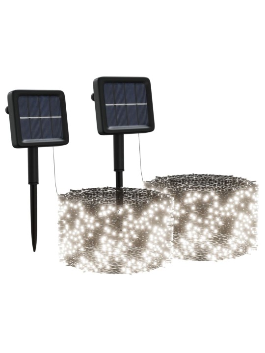 Aurinkoenergia keijuvalot 2 kpl 2x200 LED kylmä valk. sisä/ulko