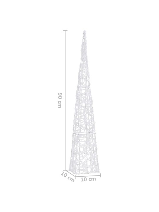 LED koristevalokartio lämmin valkoinen akryyli 90 cm