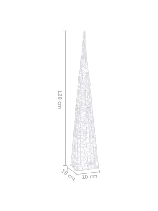 LED-koristevalokartio kylmä valkoinen akryyli 120 cm