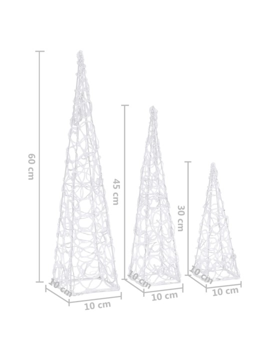 LED-koristevalokartiosarja kylmä valkoinen akryyli 30/45/60 cm