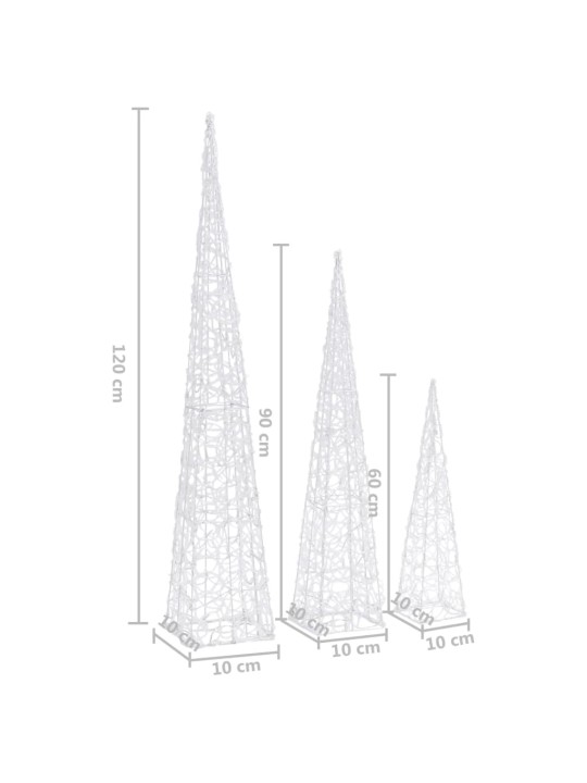 LED-koristevalokartiosarja kylmä valkoinen akryyli 60/90/120 cm