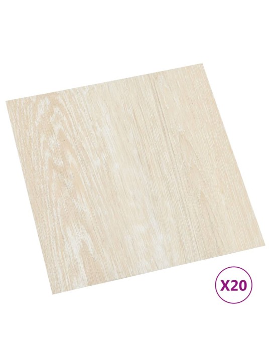 Itsekiinnittyvä lattialankku 20 kpl PVC 1,86 m² beige